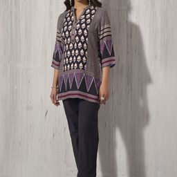 Anouk Ethnic Motifs Printed Mandarin Collar Straight Kurta-44