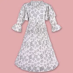 Wish Karo Girls Floral Printed Bell Sleeve Fit & Flare Dress-picture-27