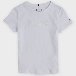 Tommy Hilfiger Girls Brand Logo Printed Slim Fit Pure Cotton T-shirt-picture-23