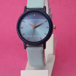 VIRAKTI Unisex Leather Straps Analogue Watch F-76-BLUE-P-image-91