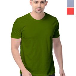 COLOR CAPITAL Unisex Pack Of 3 Solid Round Neck Cotton T-shirts-image-68