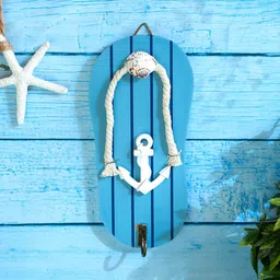 eazy wagon Blue & White Slipper Shaped Arch Beach Wall Hooks-25