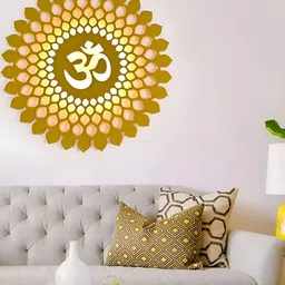 DEKORSTATION Yellow & Beige Wood Contemporary Spherical Shaped Wall Lamp-16