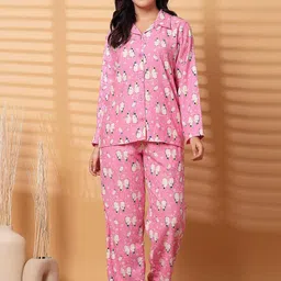 Secret Wish Women Pure Cotton Printed Night suit-image-41