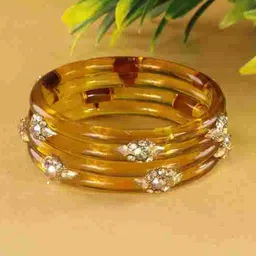 ZULKA Set Of 2 Diamond Crystal Studded Kada Bangles-48