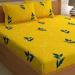 Aura Floral Printed 144 TC King Double Bedsheet with 2 Pillow Covers-image-83