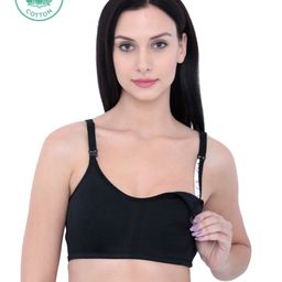 Inner Sense Organic Antimicrobial Soft Feeding Bra - Black-image-46
