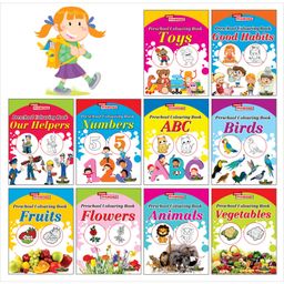 Preschool Colouring Book Set of 10 Books - English-15