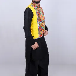 AGLARE Men Floral Open Front Jacket with Patchwork image 3