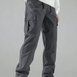Mast & Harbour Men Relaxed Mid-Rise Cargos Cotton Trousers-picture-43