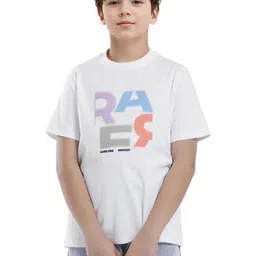 RARE ONES Boy Printed Round Neck Slim Fit Cotton T-shirt-image-66