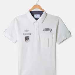 Octave Boys Graphic Printed Polo Collar Cotton T-shirt-image-49