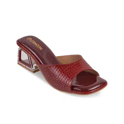 CRIMZON Textured Block Peep Toes-14