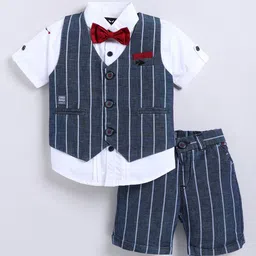 LITTLE COLLARS Boys Striped Shirt with Shorts-picture-25