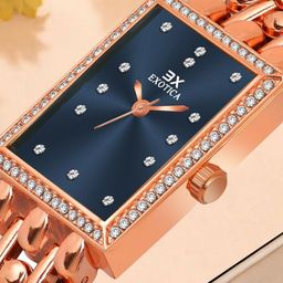 Exotica Fashion Women Brass Embellished Dial & Stainless Steel Embellished Straps Analogue Watch-image-10