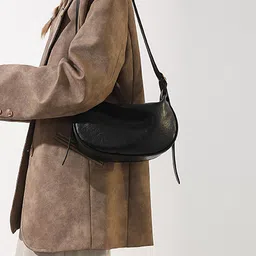 LULU & SKY PU Structured Handheld Bag with Fringed image 3