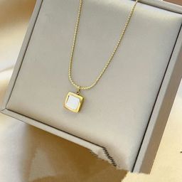 V FASHION JEWELLERY Women Gold-Plated Square Pendants with Chains-image-102