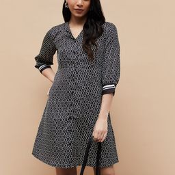 CODE by Lifestyle Women Abstract Print Cuffed Sleeves Shirt Styel Dress-picture-4