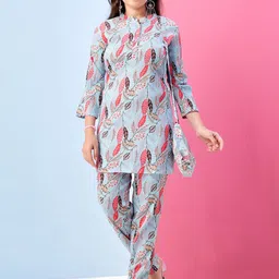 Sangria Girls Printed Top With Trousers Clothing Set-image-64
