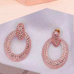 StyleCast Rose Gold-Plated Oval Shaped Drop Earrings-image-60