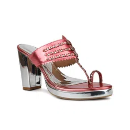 Inc 5 Block Women Embellished One Toe Block Heel Sandals-picture-9