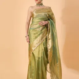 dhartii Ethnic Motifs Embellished Zari Saree-38