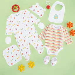 Pantaloons Baby Set Of 7 Printed Cotton Baby Apparel Gift Set-17