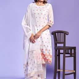 KALINI Women Ethnic Motifs Regular Kurta with Trousers & With Dupatta-image-111