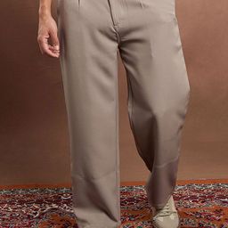 Campus Sutra Men Solid Comfort Relaxed Fit Pleated Cotton Trouser-image-47