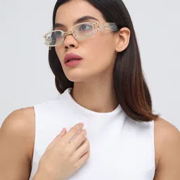 ZAADRAN Unisex Rectangle Sunglasses with Polarised and UV Protected Lens image 5