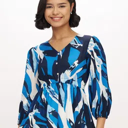 AASK Women's Polyester Printed Navy Blue Color Regular Top-picture-20