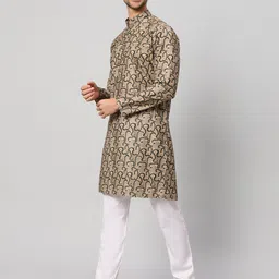GLOBALRANG Men Printed Regular Pure Cotton Kurta with Pyjamas & image 3