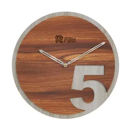 12 fox Brown Wooden Analogue Wall Clock-image-89