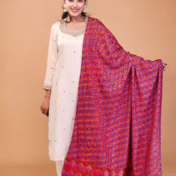 THE SHAWL STUDIO Ethnic Motifs Embroidered Phulkari Dupatta-picture-13
