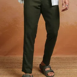 HIGHLANDER Men Mid-Rise Flat-Front Woven Slim Fit Trousers-image-36
