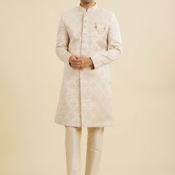 Manyavar Men Sequinned Woven Design Brocade Sherwani Set-14