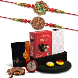 DeoDap Rakhi Combo for Brother with Rakhi, Roli Chawal, Coin & Greeting Card-37