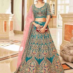DIVASTRI Embroidered Silk Semi-Stitched Lehenga & Unstitched Blouse With Dupatta-image-30