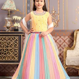 BAESD Girls Embroidered Ready to Wear Lehenga & Blouse With Dupatta-picture-51