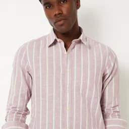 max Men Vertical Striped Spread Collar Casual Shirt-picture-3