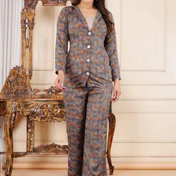 KALINI Printed Top Blazer & Trousers Co-Ords-image-23