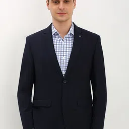 Allen Solly Slim-Fit Notched Lapel Linen Single-Breasted Blazers-image-48