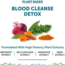 Bliss Welness Plant Based Blood Detox Tablets With Curcumin & Neem - 60 Tablets image 4