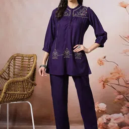 Nayam By Lakshita Embroidered Tunic With Palazzo Co-ord-image-79