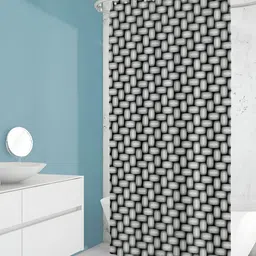 ArtzFolio Black & Grey Printed Waterproof Shower Curtain-image-70