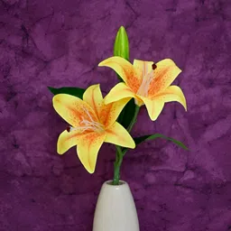 Blooming Floret Yellow 1 Pieces Artificial Flower With Pot-46