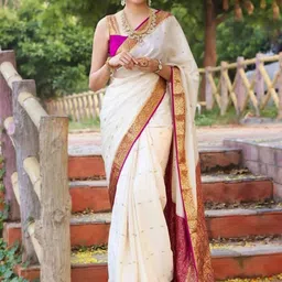 VILLE FASHION Woven Design Zari Banarasi Saree-picture-12