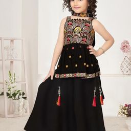 MD ENTERPRISE Kids-Girls Black Clothing Set-image-9