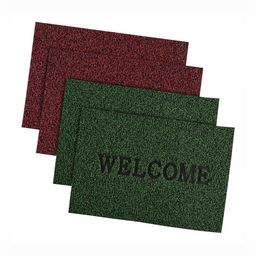 Aura 4-Pcs Red & Green Textured Anti-Skid Doormats-4