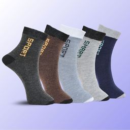 MJE Pack Of 5 Printed Mid Rise Ankle Length Socks-picture-49